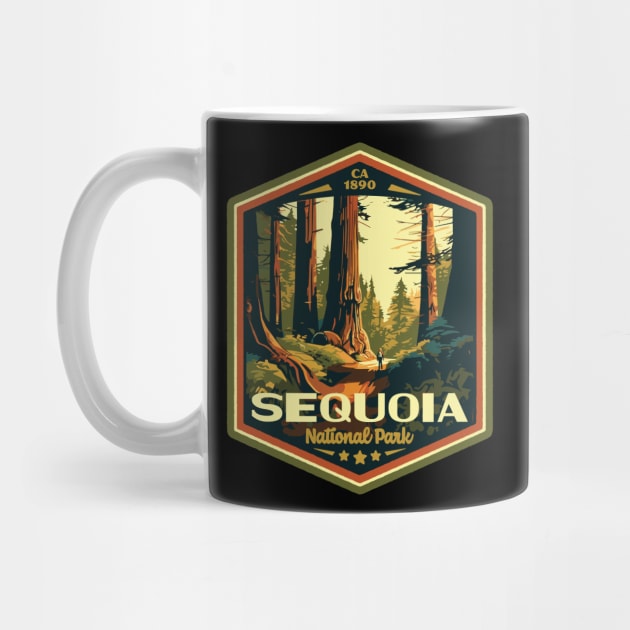 Sequoia National Park Vintage WPA Style Outdoor Badge by GIANTSTEPDESIGN